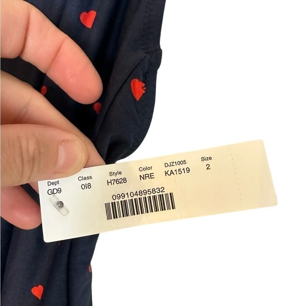 NWT J Crew T-back swimsuit, heart print, 2